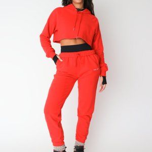 Adam Selman Sport Cozy Sweat Pant Size Medium in Red